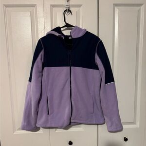 Big Girls XL Two-Tone Purple and Navy Sherpa Jacket